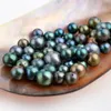 Vente en gros 30 pièces de perles d'eau douce rondes semi-percées de paon en vrac de différentes tailles pour pendentifs, boucles d'oreilles, fabrication de bijoux