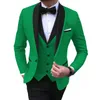 Champagne Mens Suits 3 Piece Black Shawl Lapel Casual Tuxedos for Wedding Groomsmen Suits Men (Blazer+Vest+Pant)