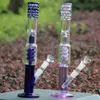 38cm Downstwm Bowl Hookahs Joint 18.8mm Glass Bongs Spiral Percolators Hookahs Dab Rigs Two Function Water Pipes