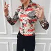 Winter Stylish Party Dress Long Sleeves New Shirts Casual Baroque Velvet Shirts Mens Silk Flannel Leopard Print Clothing240x