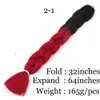 Extensions capillaires synthétiques pliées ombrées, 32 pouces, 165G, tresses en boîte Jumbo, deux couleurs, Extensions capillaires au Crochet