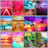 Round Full Diamond 5D DIY Diamond Målning Love Island Landscape Diamond Embroidery Kit Mosaic Home Decoration Gift1905496