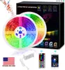 RGB LED Strip Lights Bluetooth SMD 5050 Smart Timing LED Touw Licht Strips Kits met 44 Key RF Remote Controller 12V 5A-adapter