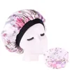 Bonnet en Satin imprimé floral pour femmes et filles, Bonnet de nuit, soins capillaires, accessoires de mode
