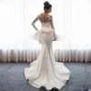 Robes de mariée sirène robes de mariée dentelle appliques grande taille 2 4 6 8 10 12 14 16 18 20 22 24