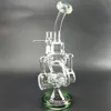 7.8inch hookahs Green Base recyler dab rig Inline Perc Percolator glass water Cake bong