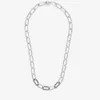 100% 925 Sterling Silver Łańcuchy Unikalne Chunky Me Link Naszyjnik Fit Europejskiej Dangle Charm Fine Wedding Jewelry Dokonywanie dla kobiet Prezenty