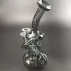 Gray Glass Water Bongs Hookahs Unique Design Inline Perc Percolator 7.2Inch Oil Burner Dab Rig