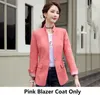 Nowe style Jesień Zima Formalne Blazers Kurtki Płaszcz Do Biurowych Damskie Eleganckie Różowe Kobiet Blazer Blask Zewnętrzny Topy Ubrania