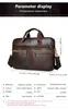 Luufan echtes Leder-Männer Tasche Männliche Geschäfts-Aktenkoffer 14-Zoll-Laptop-Tasche Natürliche Leder Messenger Bags Männer Travel Tote
