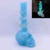 25cm/10inch Tall Smoking Hookahs Soft Glass Water Bongs with Glow in the Dark Wrap