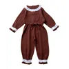 Baby Girl Clothes Lace Toddler Girls Romper Back Button Infant Jumpsuits Long Sleeve Children Outfits Designer Baby Clothing 5 Colors DW4300