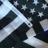 90 cm x 150 cm USA mince ligne bleue drapeau agent d'application de la loi police américaine drapeau noir blanc et bleu avec œillet en laiton LJJP1159880757