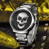 Punk 3D Skull Osobowość retro moda Men039 Wodoodporna 30 m stalowa zegarek ze stali nierdzewnej Pagani Design Relogio Masculino8564168