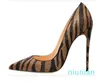 Heißer verkauf-Top Qualität Leopard Patent Leder Frauen Pumpen Spitz Dünne High Heels 2018 Neue Mode Luxus Frauen Schuhe große Größe