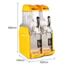 Machine commerciale de neige fondante de glace Double cylindre machines de smoothie de boue de neige électrique de bureau machine de boisson de jus à vendre