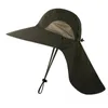 Caminhadas malha pescador chapéu com aba de pescoço aba larga safari chapéu ao ar livre proteção uv escalada balde de secagem rápida caps2178316