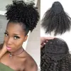 Clip ins Human Hair Drawstring Ponytail Extension Kinky Curly Ponytail Human Hair Brazilian Clip Ins Ponytail For Women Black Brown Ombre