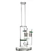 Hookahs Double Joints bong honeycomb glass water bongs perc dab rig oil smoking pipes green classical Designer new