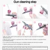 Nozzle Dual Action Airbrush Kit Compressor Draagbare Luchtborstel Paint Spray Gun voor Nail Art Tattoo Cake Hydration Beauty Tool