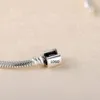 925 Sterling Silver Barrel Clasp Snake Chain Bracelet Fits For European Pandora Bracelets Charms and Beads