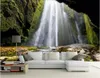 Fonds d'écran de photo personnalisée pour murs 3d paysage murale cascade paysage eau qui coule montagne frais peinture papier peint de fond 3D TV