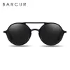 BARCUR Nieuwe Retro Aluminium Magnesium Zonnebril Gepolariseerde Lens Vintage Brillen Accessoires Zonnebril Rijden Mannen Ronde Sunglasses328B