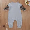 Baby boy ubrania tatuaż rękaw niemowlę chłopcy romper patchwork noworodka kombinezon wiosna jesień odzież baby czarny szary DW4600