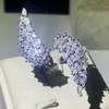 Klasyczny Otwarty Regulowany Pierścień Unikalna Luksusowa Biżuteria Prawdziwe 925 Sterling Silver Marquise Cut White Topaz CZ Diament Kąt skrzydła Obrączka