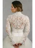 Kurtka ślubna z długim rękawem Biała koronka w kolorze kości słoniowej Bridal Wrap Custom Made Wedding Bolero Akcesoria ślubne Bridal Jackets