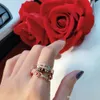 Luxe Klassiek Voor Vrouwen Brief Ronde Eenvoudige Sieraden Ring Set Frankrijk Kwaliteit Gouden Superieure kwaliteit H Meerdere verdiepingen Ri217N
