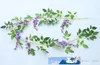 200cm / 78.7 "Silkblommor Konstgjord Lila Blomma Wisteria Vine Rattan Wisteria Garland för Wedding Home Garden Dekoration Festival Day