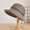 المرأة قبعة من القش القوس عقدة حلية سيدة ريترو على نطاق واسع بريم هات السفر هويلداي شاطئ الشخصية طوي الطبيعة عارضة في الهواء الطلق أحد القبعات LJJP107
