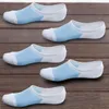 5 paires/lot été hommes chaussettes sans spectacle pantoufles hommes respirant silicone antidérapant haute qualité chaussettes courtes maille respirant