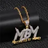 Iced Out Letters Pendant Necklace New Arrival AAA Zircon 2 Colors Men039s Charms Necklace Fashion Hip Hop Jewelry Gifts CX200725225270108