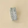 Pandora için Full Cz Diamond Band Alyans Otantik Sterling Silver Party Mücevherleri Kadınlar için Girlfriend Hediye Nişan Yüzükleri Orijinal Kutu Seti