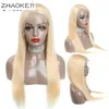 Honey Blonde Color Remy Brazilian Straight Lace Front Human Hair Wig 8 - 28 inch 1B 613 Ombre Frontal Wigs for Black Women