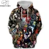 2019 Movie IT Pennywise Hoodies Stephen King 90s Horror Movie Печатные мужские Толстовки косплей Мужчины Женщины Уличная одежда на молнии с капюшоном CX200722