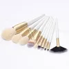 10st Pearl White Set Makeup Brushes With Cloth Bag Hot Selling Brush Set ProductSigh Quality Professional Cosmetic Tools