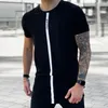 Letnia męska koszulka jedwabna jedwabna koszulka O-Neck krótka Jogging męskie koszule t-shirty Sik koszula męska koszulka topy Tees