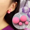 Ins fashion jewelry luxury designer double sided frosted fur ball fashion pearl stud earrings for woman girls7555881