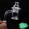 25mm Quartz Banger Nail avec filature Carb Cap et Glow In Dark Terp Perle Femelle Mâle 10mm 14mm 18mm Quartz Nail pour Dab Rig Bong