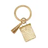 Hot Selling Large Circle Key Ring Bracelet Monogrammed Leather Wristlet Keychain Bracelet Bangle Keyring Holder with Mini Bags