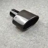 1 piece Oval slanted Shiny Carbon Black Stainless Steel Exhaust Pipe For Akrapovic CAR MODIFIDE MUFFLER End pipes