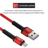 2.4A Oplaadgegevens Aliminum Shell Nylon Vlecht Type-C Micro USB-kabel voor Android Samsung Huawei-oplader Synchronisatie Kabels 1m