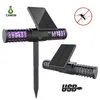 Solmosquito Killer Lampa USB Uppladdningsbar Trap Bug Zapper Insect Killer Stake i marken för utomhus