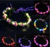 Knipperende LED Glow Rose Crown Hoofdbanden Licht Party Rave Floral Haar Garland Krans Bruiloft Bloem Meisje Hoofddeksel Decoratie GD380