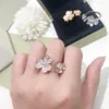 Individual fashion trend Nordic style lady lucky grass flower Dance accessories Free freight Popular ring Celebrities gift