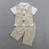 Ins Bebê Outfits Glentmen Bow ToDdler Boys Tops Calças Curtas 2 Pcs Situado De Manga Curta Menino Ternos Boutique Baby Roupas 5 Designs DW4159