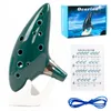 Whole Ocarina 12 Tones Alto C with Song Book Display Stand Neck Cord Green Easy for beginners to learn1166369